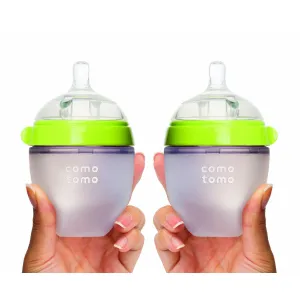 ComoTomo Baby Bottle, Double - 5oz Green