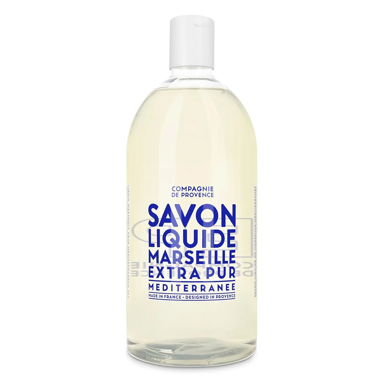 Compagnie de Provence Savon de Marseille Extra Pure Liquid Soap - Mediterranean Sea - 16.7 Fl Oz Glass Pump Bottle and 33.8 fl oz Plastic Bottle Refill