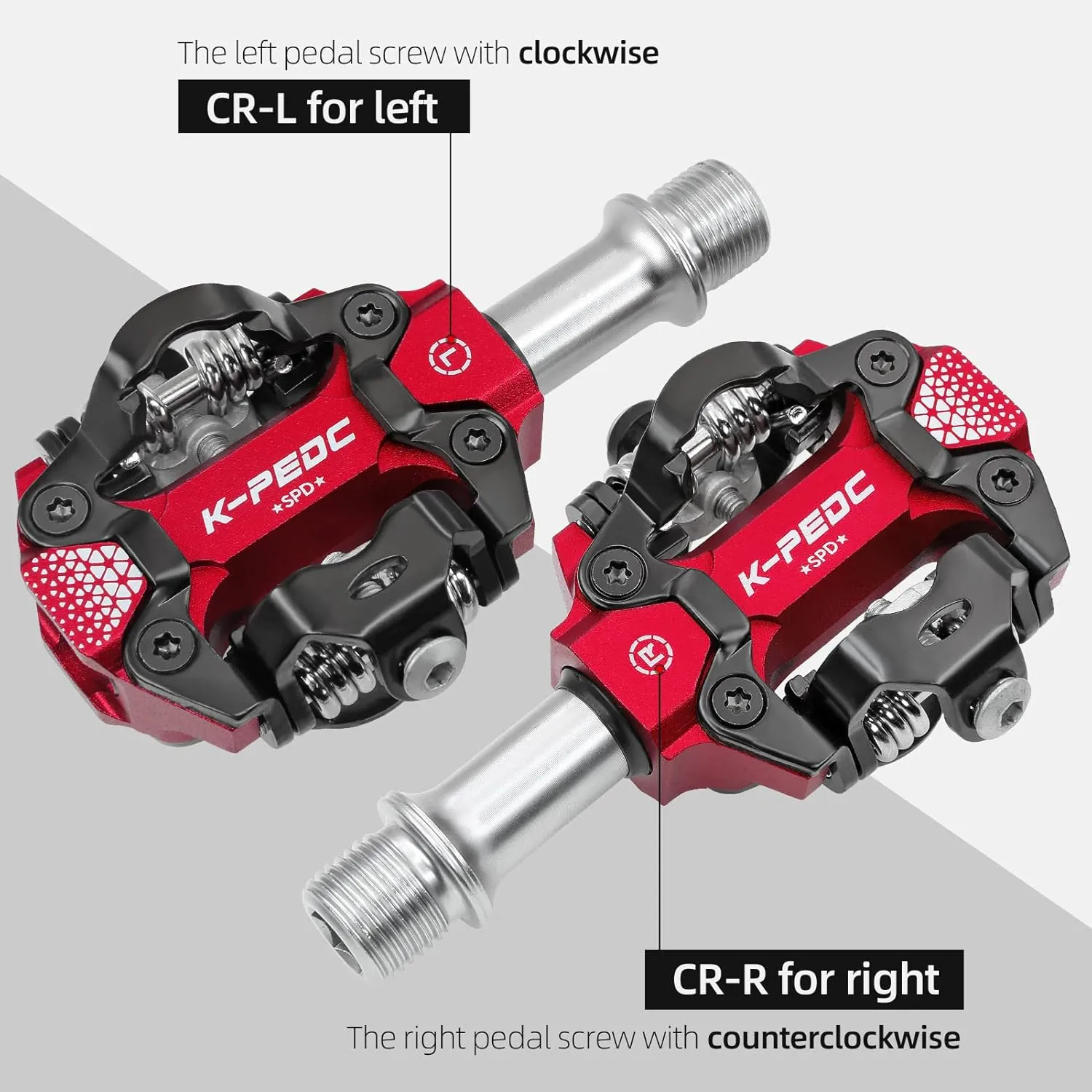 Compatible Clipless MTB Mountain Bike Pedal Dual Sided Lightweight Aluminum 9/16″ Platform Bicycle Pedals with Cleats for Road
