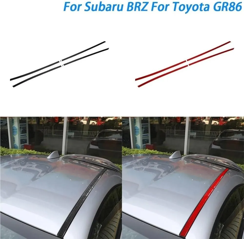 Compatible for Subaru BRZ Compatible for Toyota GR86 2022 2023 Real Carbon Fiber Roof Side Panel Decorative Strips Car Decoration Accessories Sticker(Black Carbon)