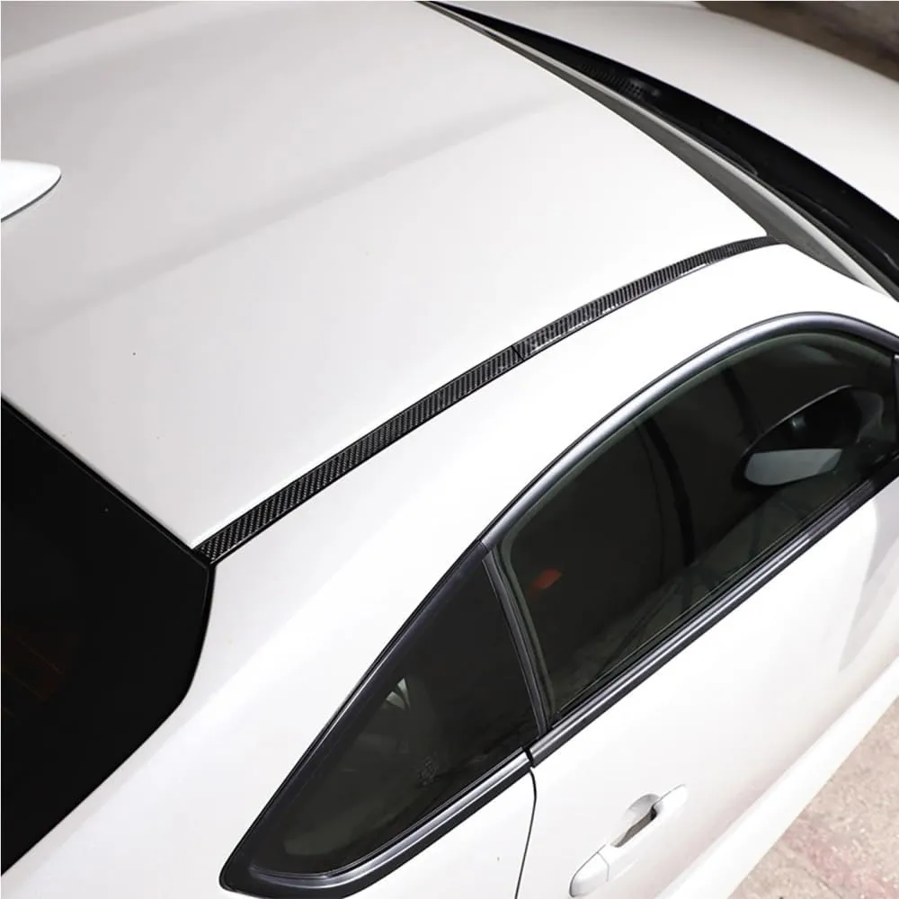 Compatible for Subaru BRZ Compatible for Toyota GR86 2022 2023 Real Carbon Fiber Roof Side Panel Decorative Strips Car Decoration Accessories Sticker(Black Carbon)
