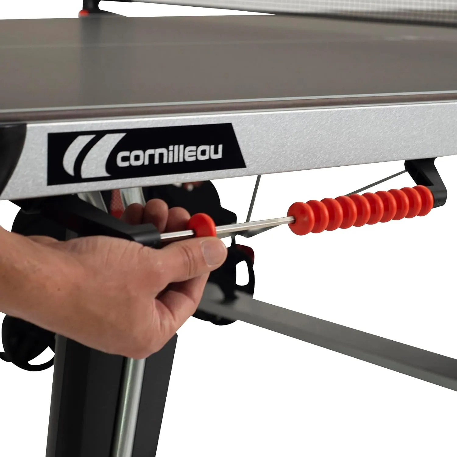CORNILLEAU - 500X Outdoor Table Tennis Table - Folding & Compact - Weather and Schockproof - 6mm Laminate Top - Point Counters - Corner Protection Pads - Blue or Black