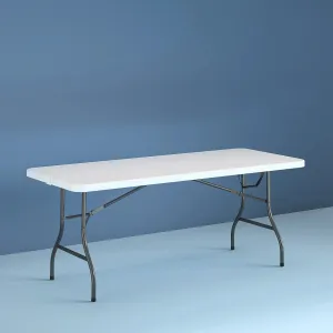 Cosco 8 Foot Centerfold Folding Table, White, 2 Pack