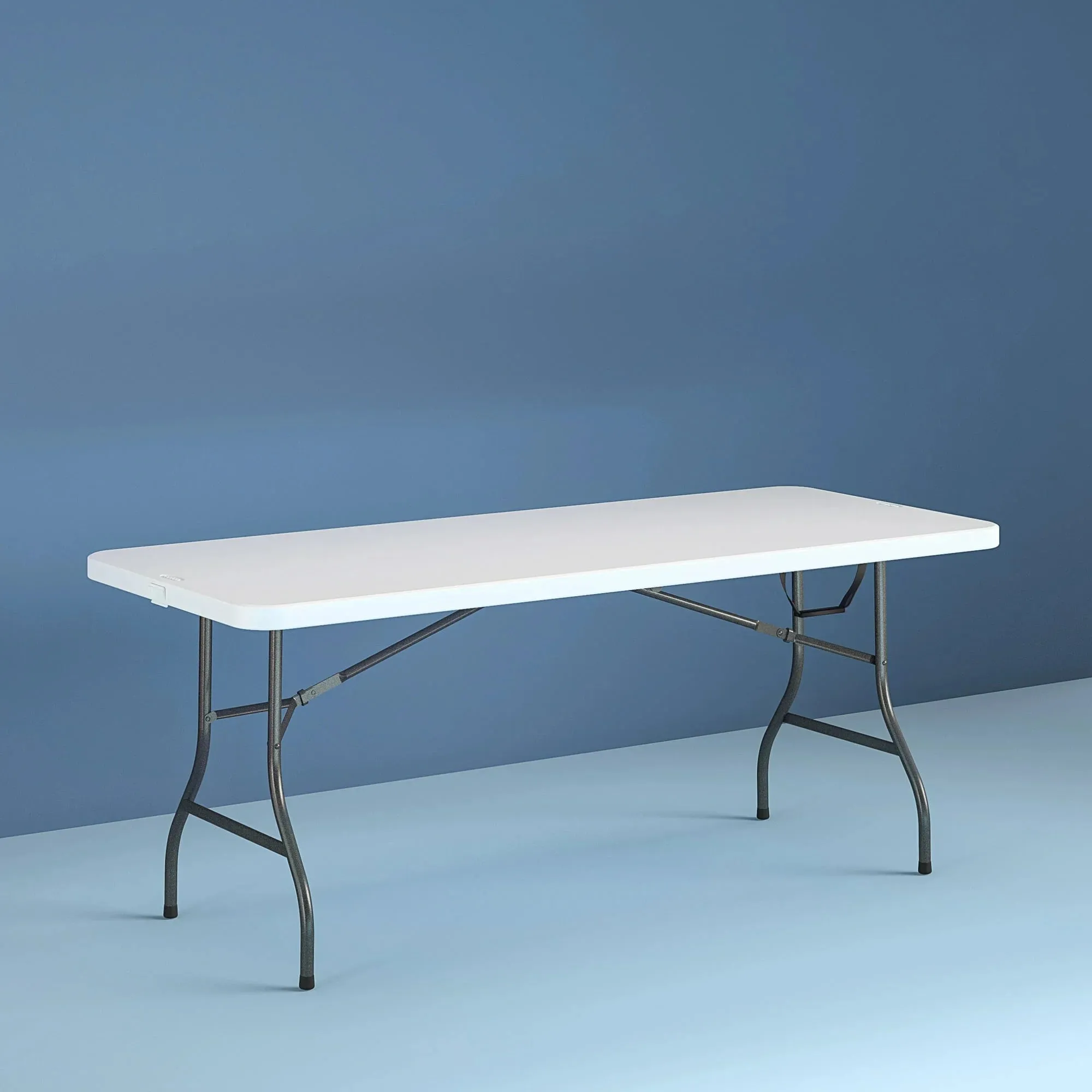 Cosco 8 Foot Centerfold Folding Table, White, 2 Pack