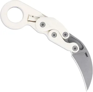 CRKT Provoke Folding Knife with Kinematic: Morphing Karambit, AUS 8 Steel Plain Edge Blade, White Grivory Handle, Pocket Clip, 4041S