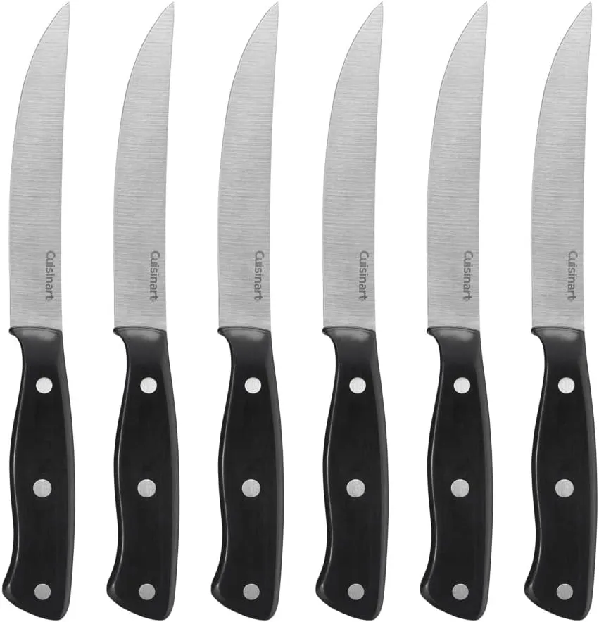 Cuisinart C77TR-S6SK Triple Rivet Collection 6-Piece Steak Knife Set,Black