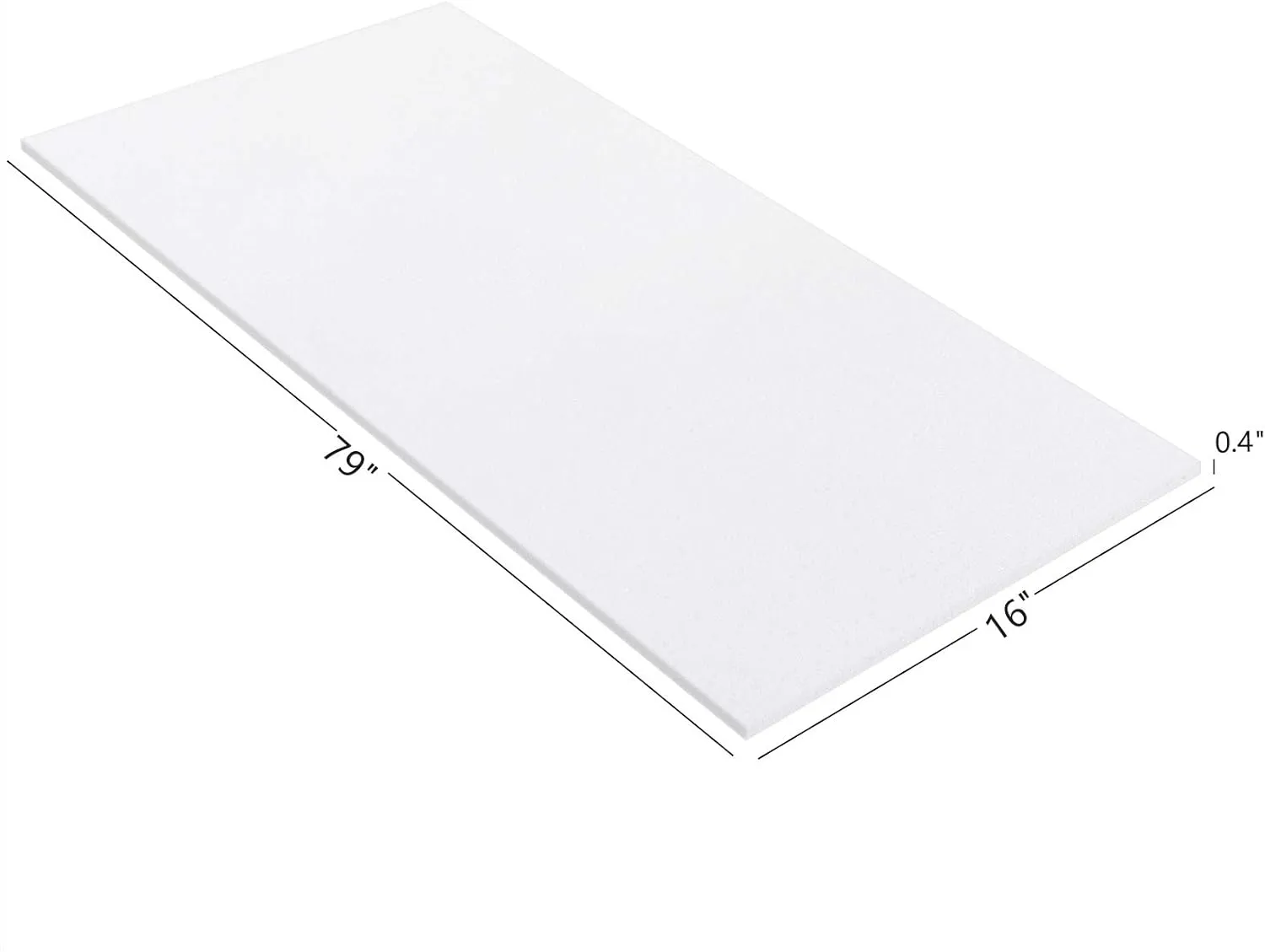 Cushion Sheet Upholstery Foam High Density Foam Padding Seat Replacement Upholstery Wrap Sponge Padding for Cushions Chairs Packing Storage and Shipping(79 x 16 x 0.4 Inch,White)