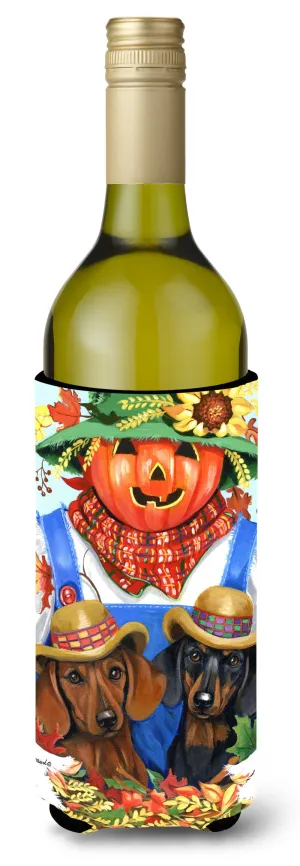 Dachshund Fall Scarecrow Wine Bottle Hugger PPP3086LITERK
