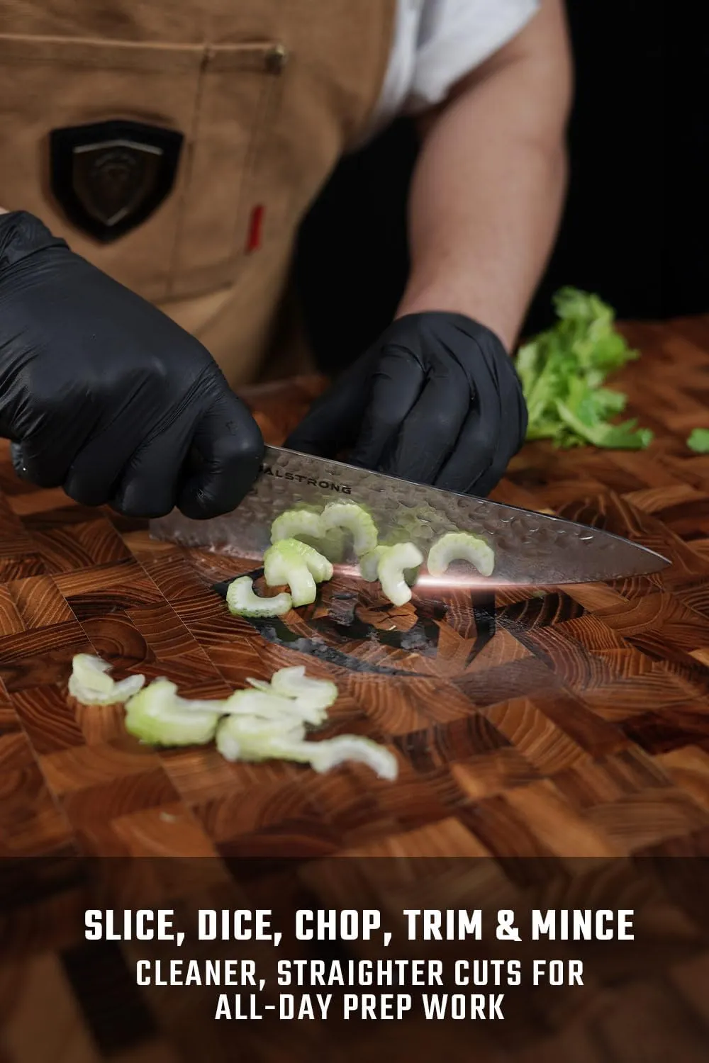 Dalstrong Professional Chef Knife - 8” Blade - Shogun Series ELITE - Damascus Chef Knife - Japanese AUS-10V Super Steel - G10 Black Handle - Razor Sharp - Chef Knife with Sheath