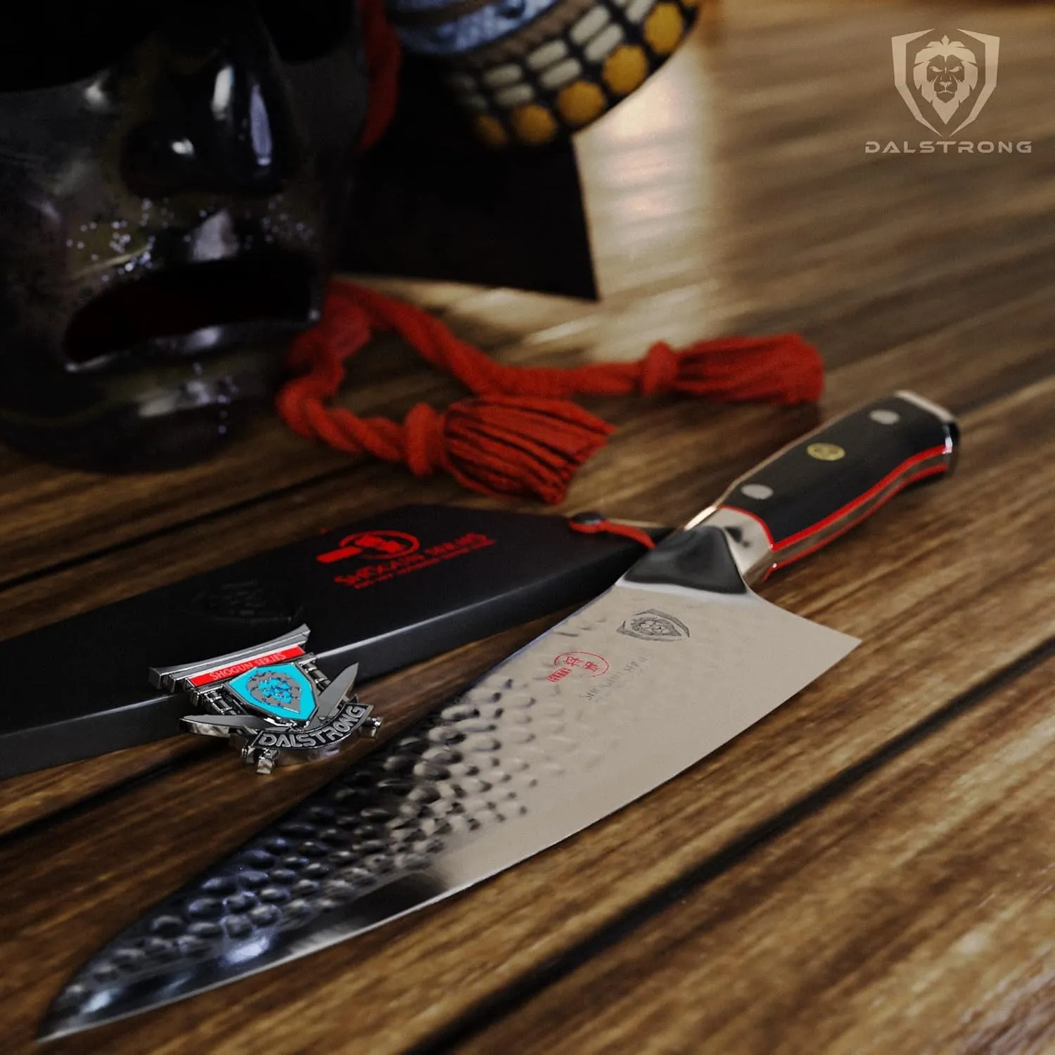 Dalstrong Professional Chef Knife - 8” Blade - Shogun Series ELITE - Damascus Chef Knife - Japanese AUS-10V Super Steel - G10 Black Handle - Razor Sharp - Chef Knife with Sheath
