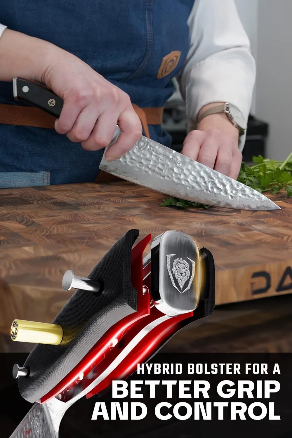 Dalstrong Professional Chef Knife - 8” Blade - Shogun Series ELITE - Damascus Chef Knife - Japanese AUS-10V Super Steel - G10 Black Handle - Razor Sharp - Chef Knife with Sheath