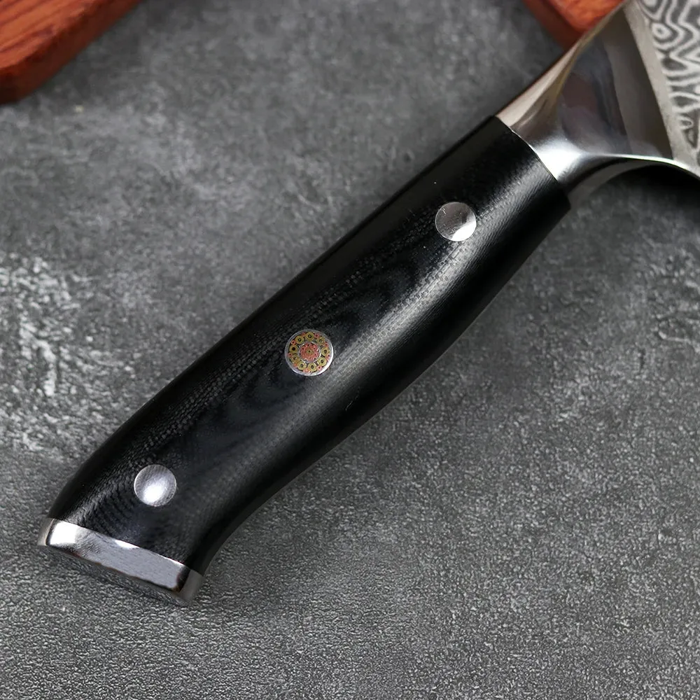 Damascus Steel Kitchen Knife 7 inch Santoku Knife Chef Knife G10 Handle Multi-function Fruit Knife