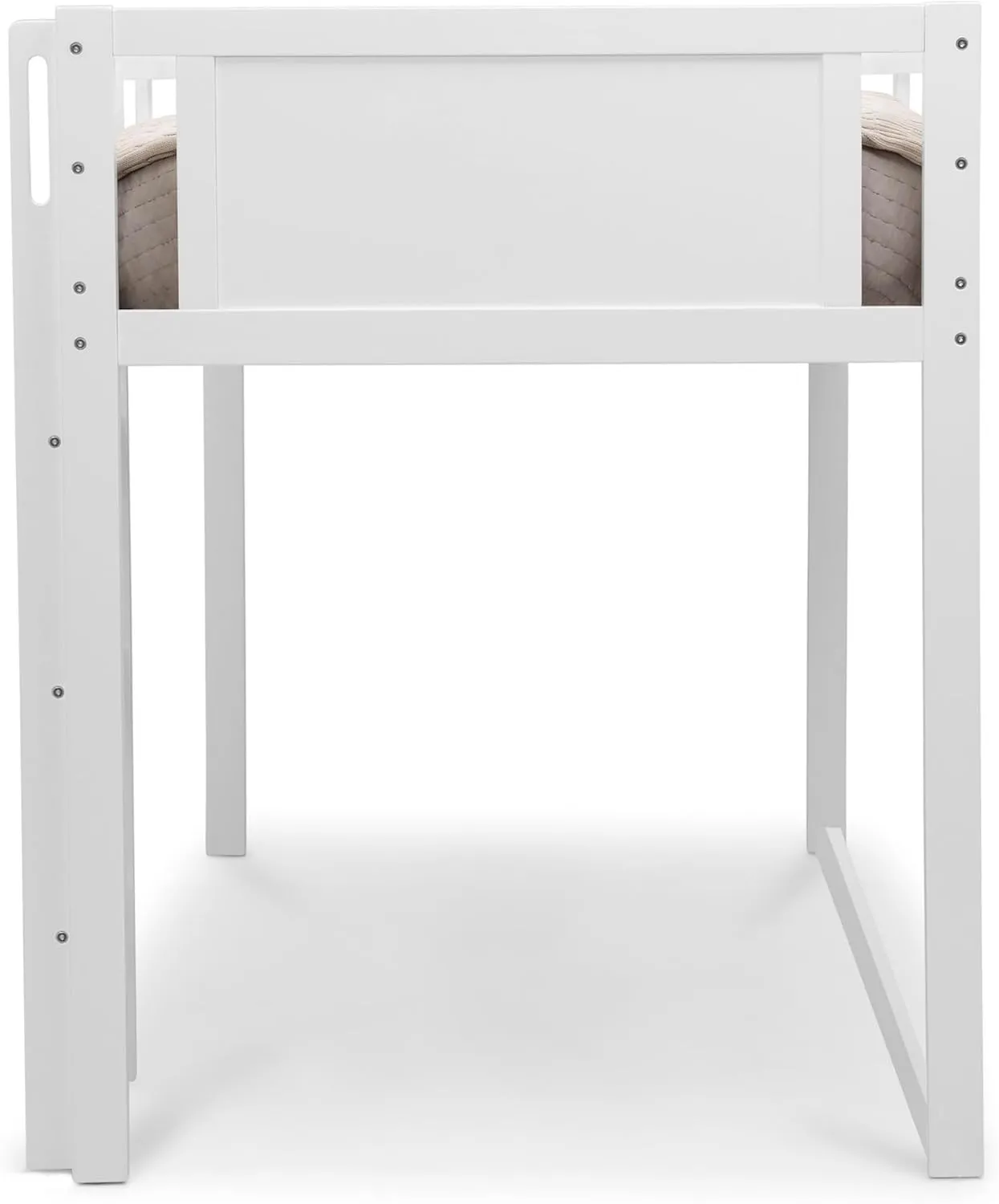 Delta Children Twin Loft Bed with Guardrail and Ladder (Coordinates with Loft Bed Tents Sold Separately), White