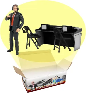 Deluxe Commentators Playset with Announcer Figure for Wrestling Action Figures