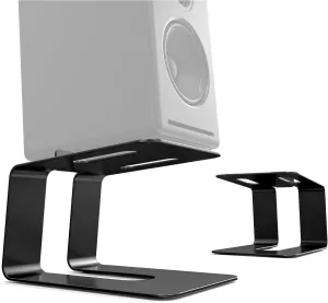 Desk Speaker Stands,Audio Elevation Speaker Stands for Studio Monitors, Bookshelf Speaker Enhancement, Durable Aluminum Design,Black
