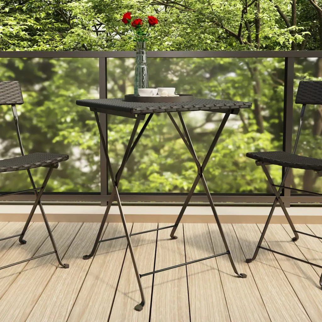 Dining Table Folding Bistro Table Outdoor Garden Furniture Poly Rattan