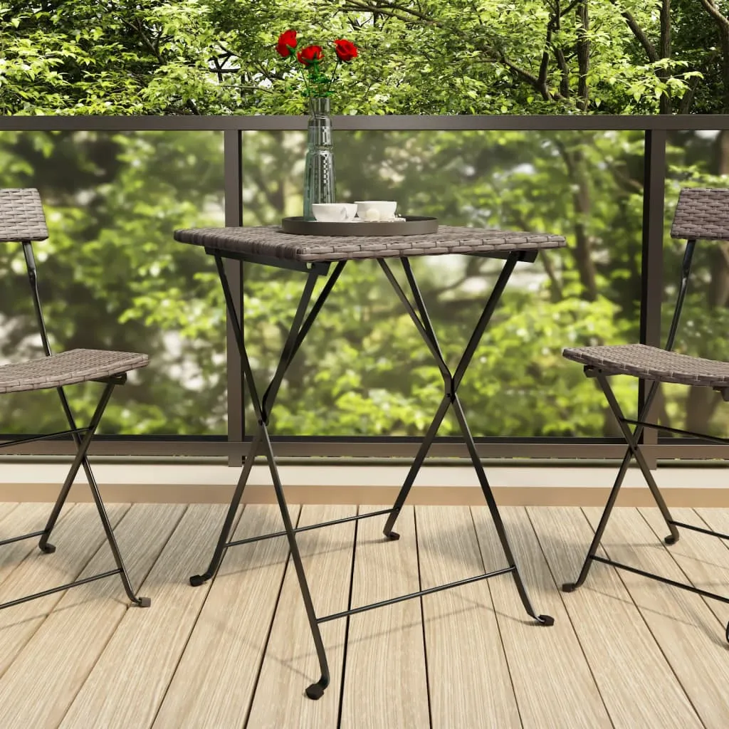 Dining Table Folding Bistro Table Outdoor Garden Furniture Poly Rattan