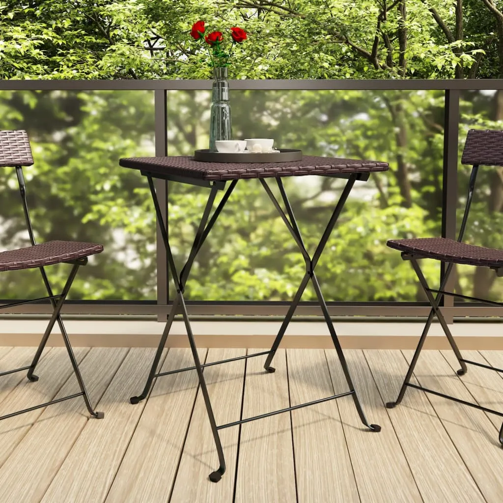 Dining Table Folding Bistro Table Outdoor Garden Furniture Poly Rattan