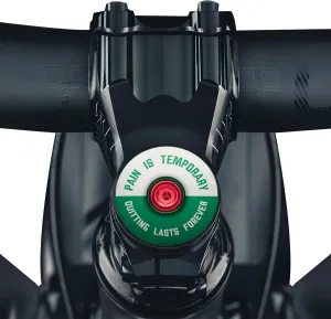 DISPATCH Pain is Temporary, Quitting Lasts Forever Bicycle Headset Cap - Customize Your Bolt - 6061 Aluminum Designed for 1 1/8" Steerer Tubes - Easy Installation & Durable Engraving or UV Printing