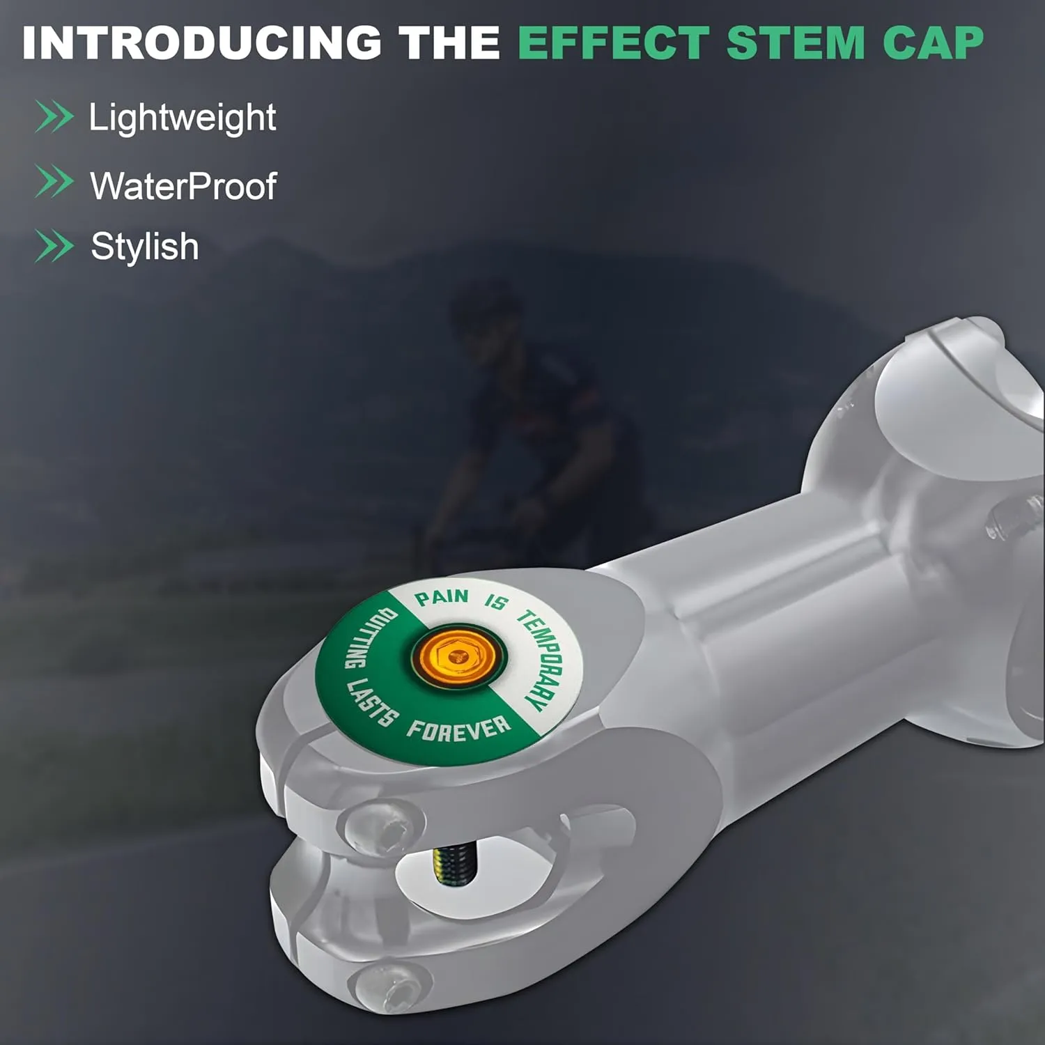 DISPATCH Pain is Temporary, Quitting Lasts Forever Bicycle Headset Cap - Customize Your Bolt - 6061 Aluminum Designed for 1 1/8" Steerer Tubes - Easy Installation & Durable Engraving or UV Printing