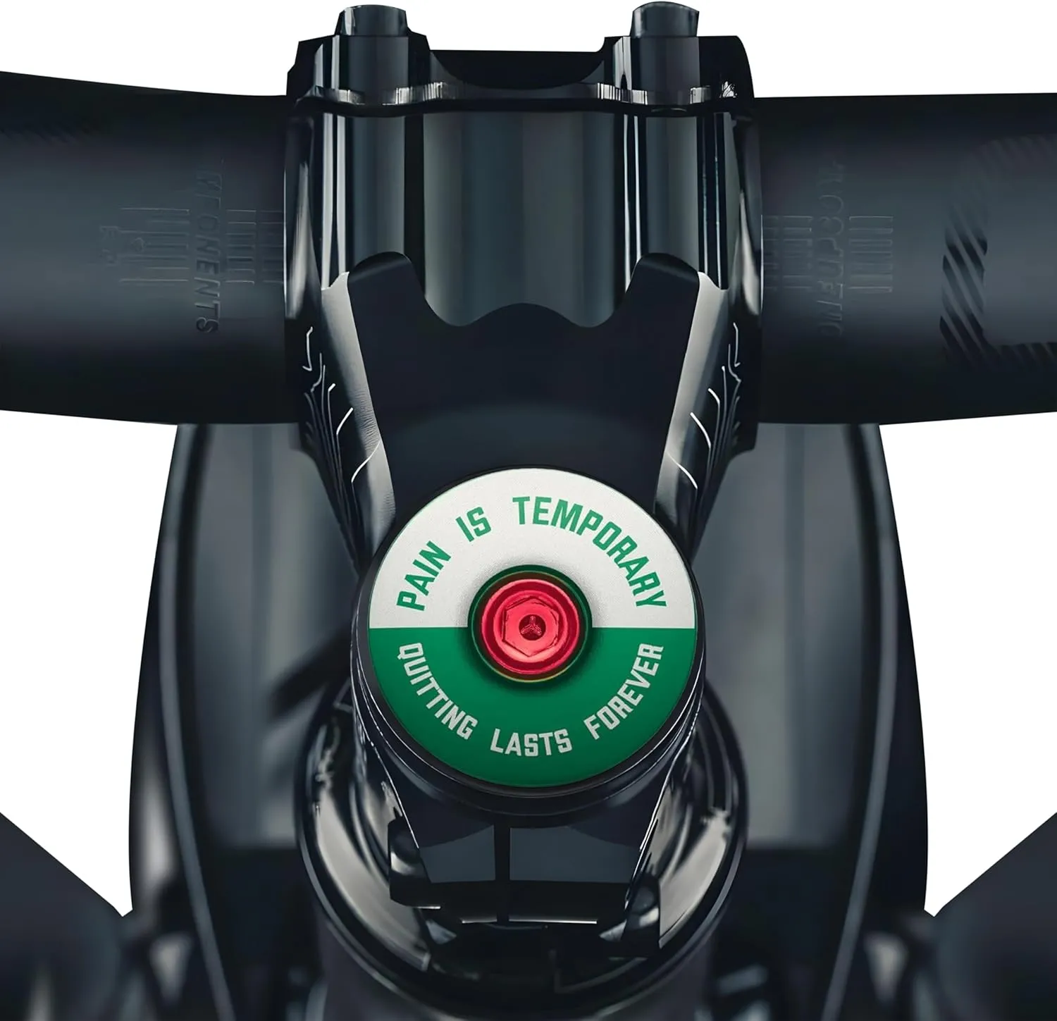 DISPATCH Pain is Temporary, Quitting Lasts Forever Bicycle Headset Cap - Customize Your Bolt - 6061 Aluminum Designed for 1 1/8" Steerer Tubes - Easy Installation & Durable Engraving or UV Printing