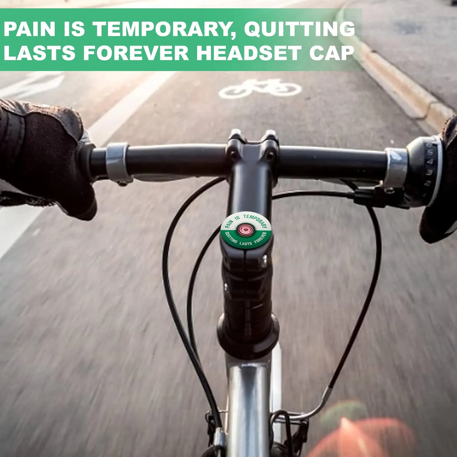 DISPATCH Pain is Temporary, Quitting Lasts Forever Bicycle Headset Cap - Customize Your Bolt - 6061 Aluminum Designed for 1 1/8" Steerer Tubes - Easy Installation & Durable Engraving or UV Printing