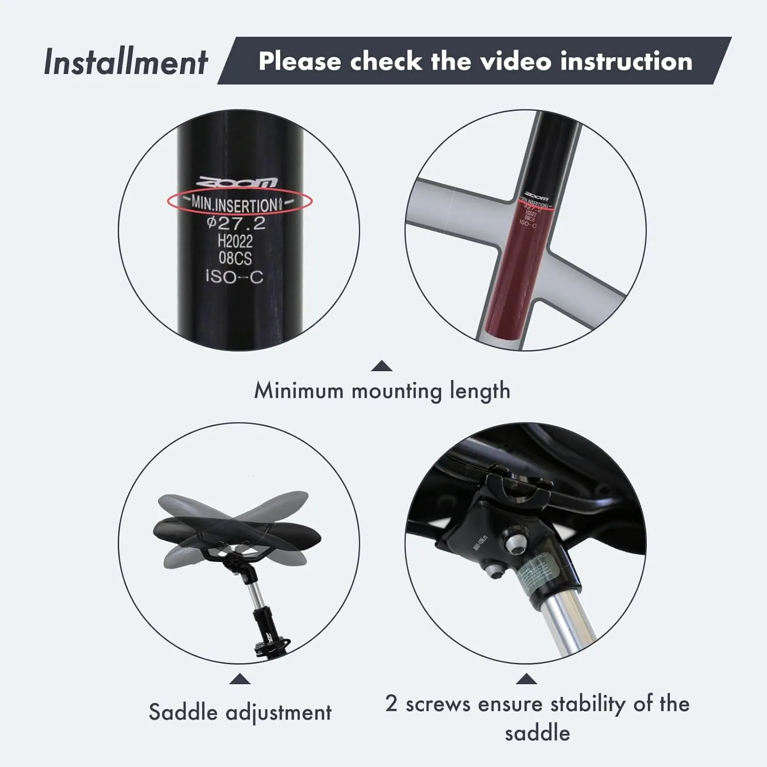 DJC Bike Suspension Seatpost Shock Absorber Damper Post 27.2 30.9 31.6 mm, Lightweight Aluminum Body