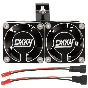 DKKY RC Motor Cooling Fan Heatsink 20000 RPM 54-58mm Ajustable Mount for ARRMA Axial 1/5 1/6 1/7 RC Models with 1717 5687 56113 2028 Motor (Black)