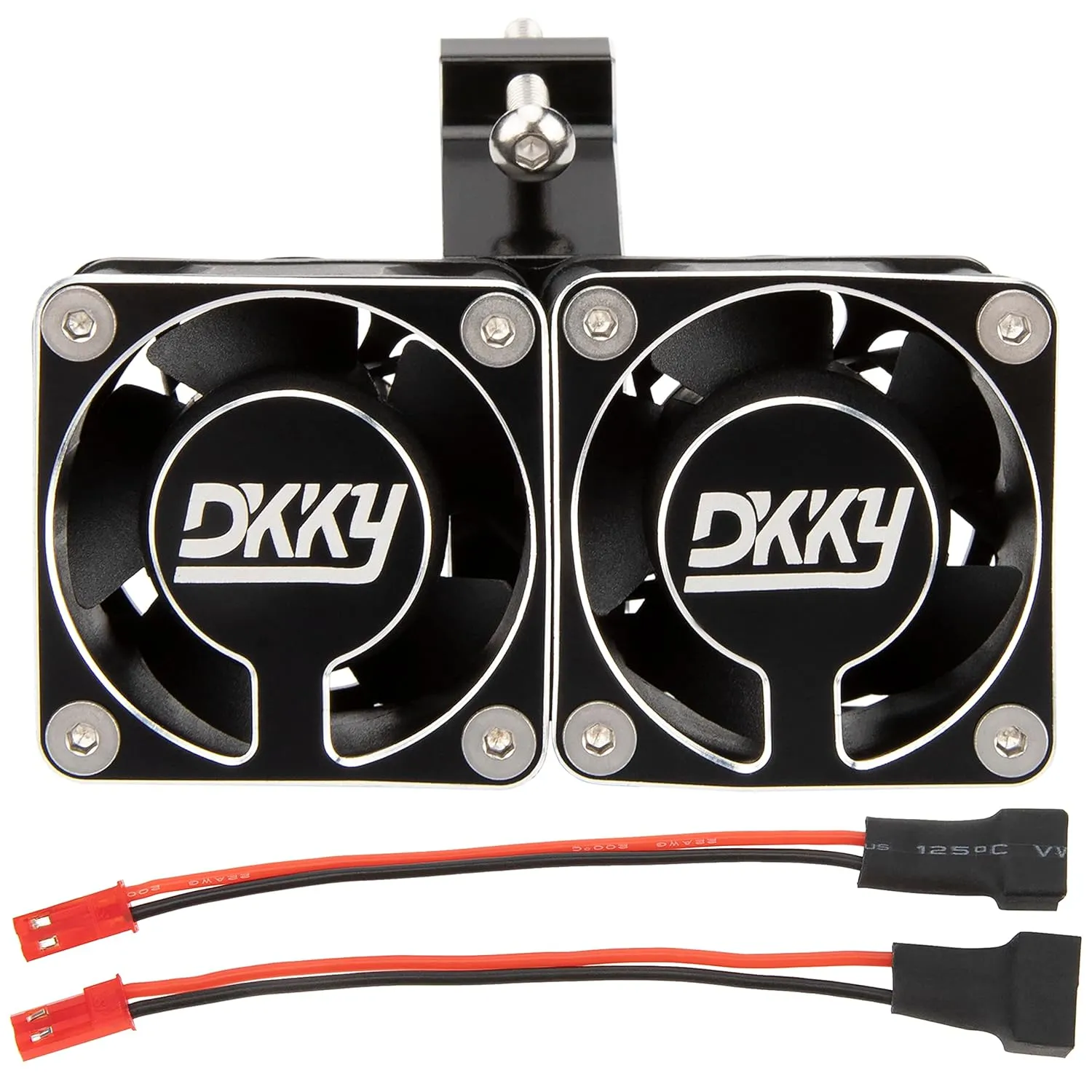 DKKY RC Motor Cooling Fan Heatsink 20000 RPM 54-58mm Ajustable Mount for ARRMA Axial 1/5 1/6 1/7 RC Models with 1717 5687 56113 2028 Motor (Black)