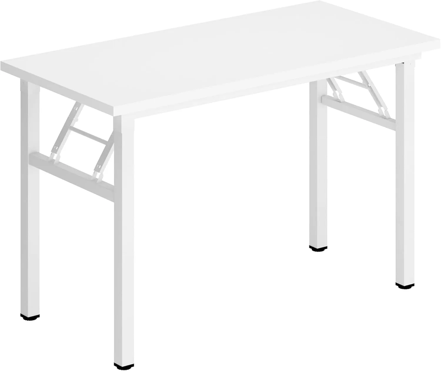 DlandHome Folding Desk Small Desk 31.5 inches Small Computer Desk for Home Office Folding Table Writing Table for Small Spaces No Assembly Required White & White Frame