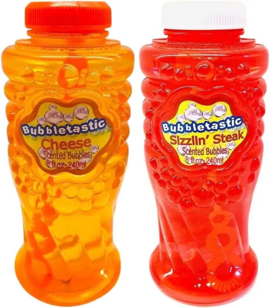 Dog Bubbles - Philly Cheese Steak - 2 Pack of Dog Bubbles - One Each Cheese and Steak Scented Bubbles - Total 16 oz