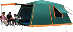 Dome Tent with Porch Automatic Pop Up Tent Sun Shelter Easy Set Up Double Layer Family Camping Tents with Carrying Bag for Outdoor Camping, Fishing, BBQ, 5