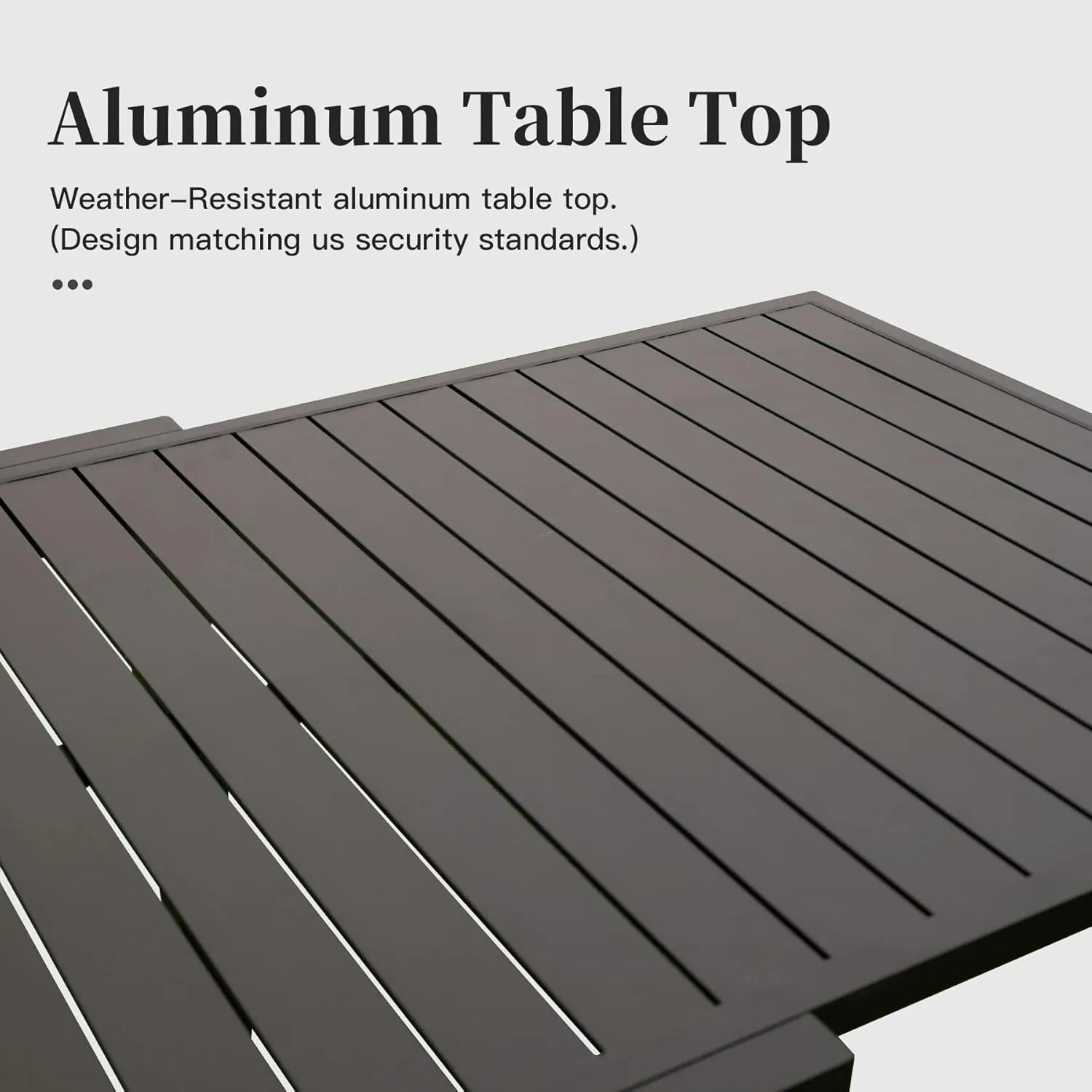 Domi Large Extendable Patio Dining Table, Aluminum Metal Indoor Outdoor 53"- 106" Adjustable for 6-8 Person Rectangular Table for Porch Backyard Balcony Garden (Dark-Brown)