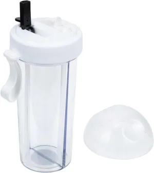 Double Drink Sports Water Cup Thermal Straw Bottle Collapsible Kids Straw Plastic Material Dual Use Bottle