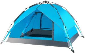 Double Layer Automatic Instant Setup Camping Tent 3-4 Person Family Tent Waterproof Foldable Tent for Hiking Travel