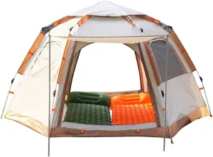 Double Layer Large Camping Tent for Family, Outdoor Recreation, and Parties – Easy Setup Tent for Hiking, Beach, Picnic, and Protection from Rain & Wind