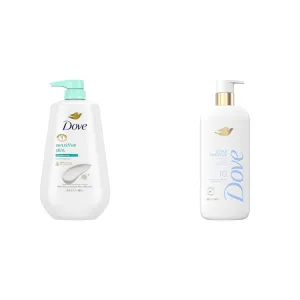 Dove Body Wash Sensitive Skin Hypoallergenic 30.6oz Fragrance Free Body Wash Ultra Sensitive 18.5oz Bundle