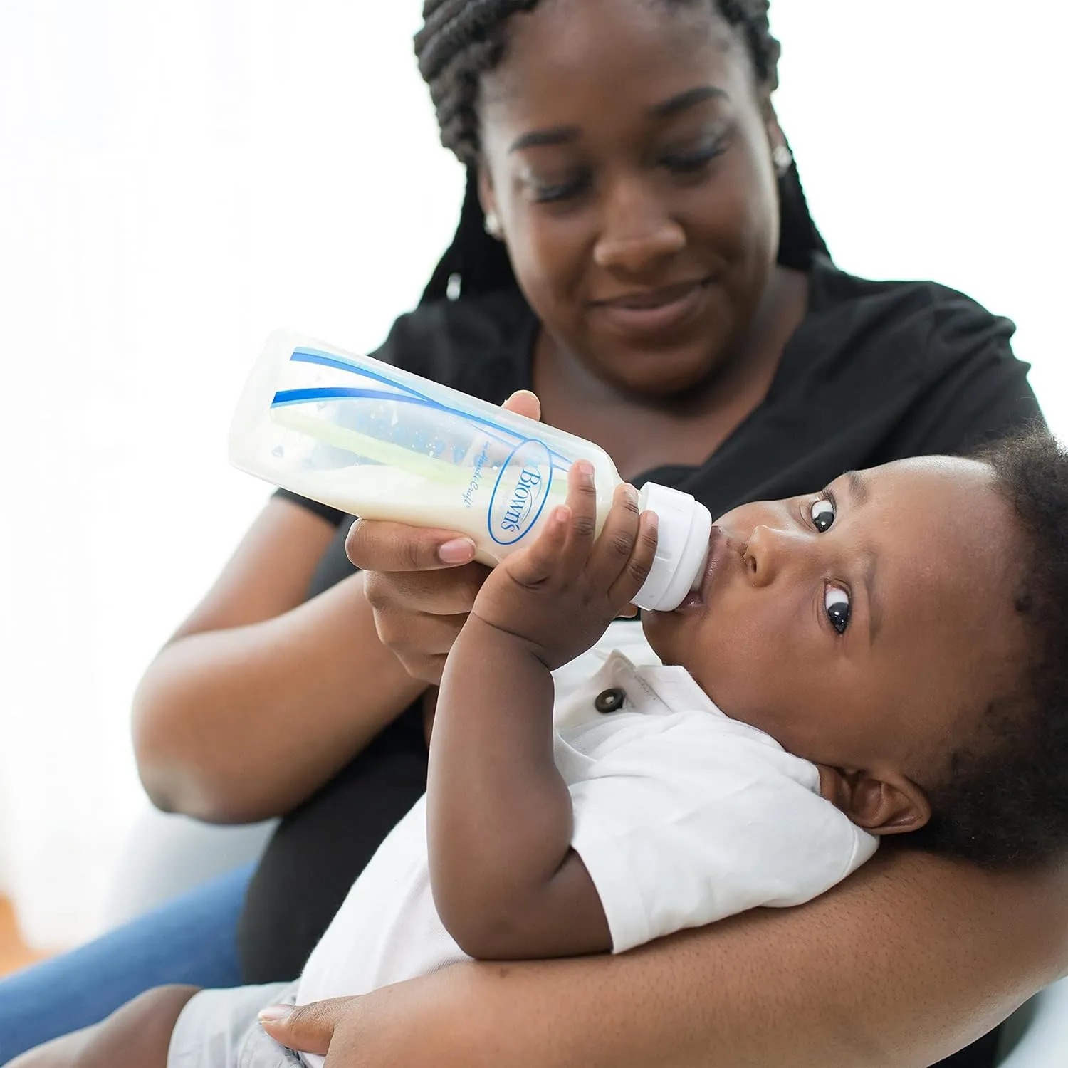 Dr. Brown's Natural Flow Anti-Colic Options  Narrow Baby Bottle Gift Set with Advantage Pacifier, and Bottle Travel Caps