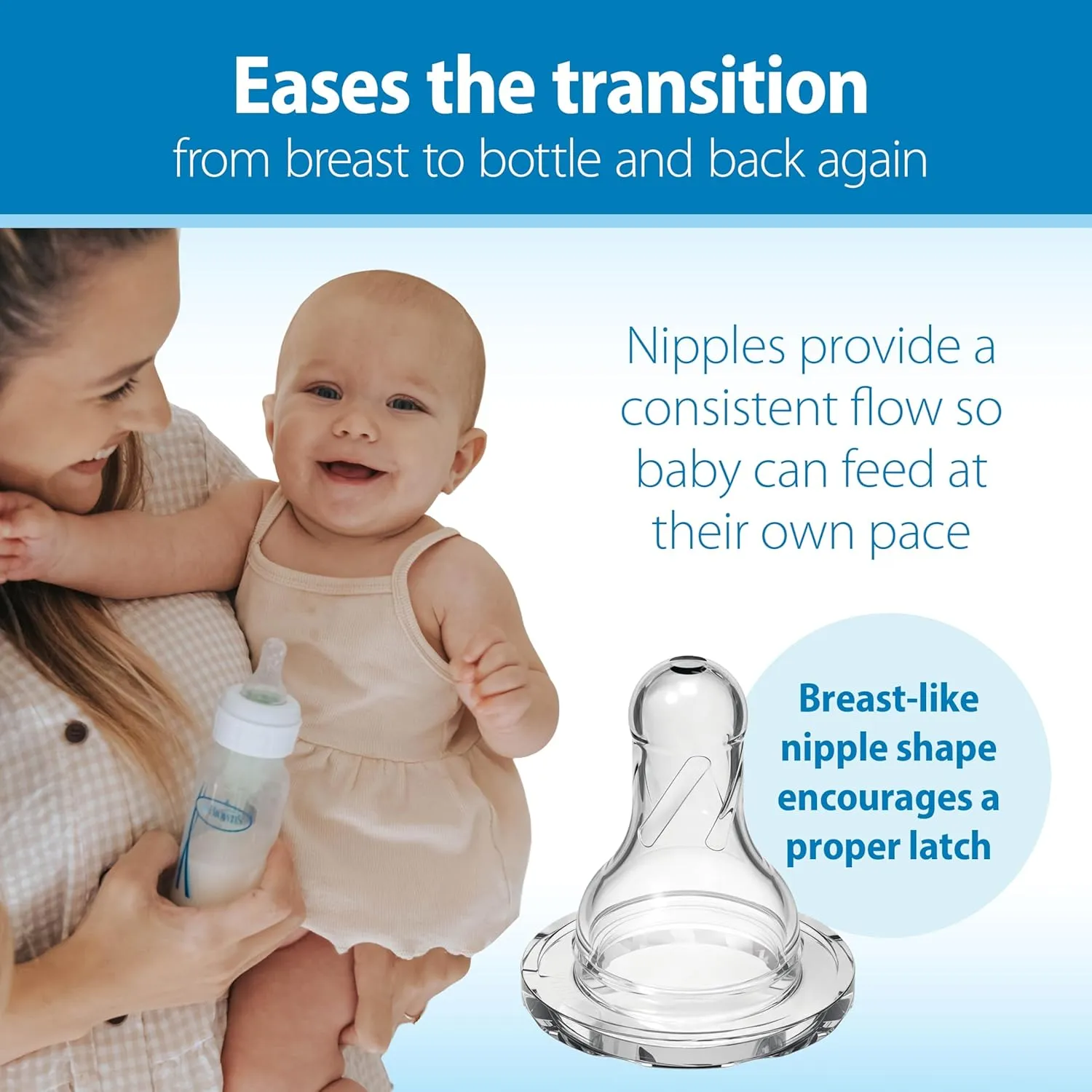 Dr. Brown’s Natural Flow® Anti-Colic Options ™ Narrow Baby Bottles 4 oz/120 mL, with Level 1 Slow Flow Nipple, 3 Pack, 0m  Lavender