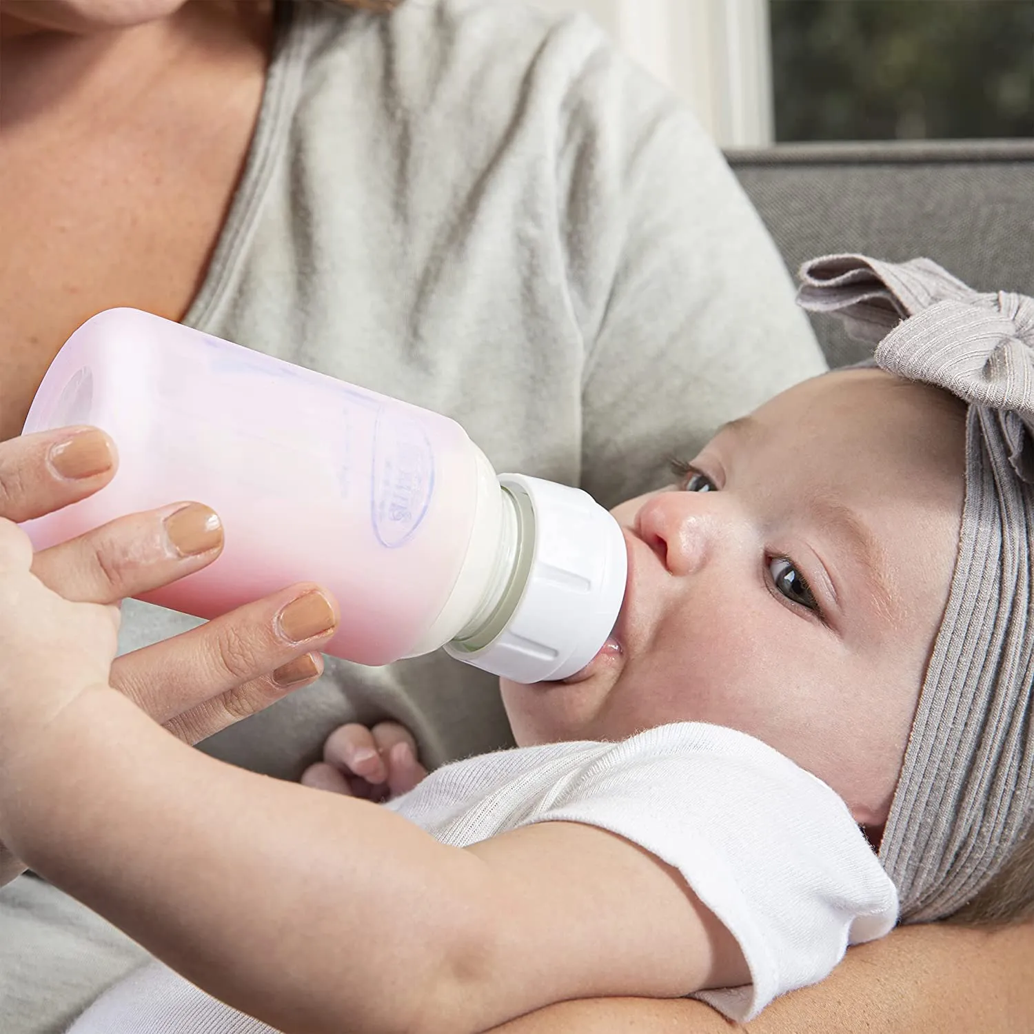 Dr. Brown's Natural Flow Anti-Colic Options  Narrow Glass Baby Bottle 4 oz/120 mL, with Level 1 Slow Flow Nipple, 2 Pack, 0m 