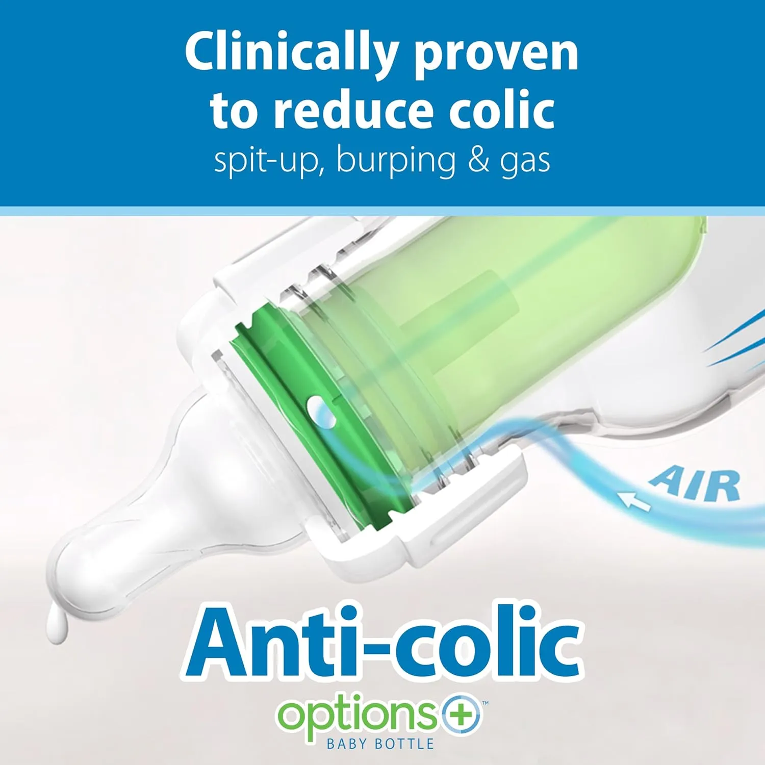 Dr. Brown's Natural Flow Anti-Colic Options  Narrow Glass Baby Bottle 8 oz/250 mL, with Level 1 Slow Flow Nipple, 4 Pack, 0m 