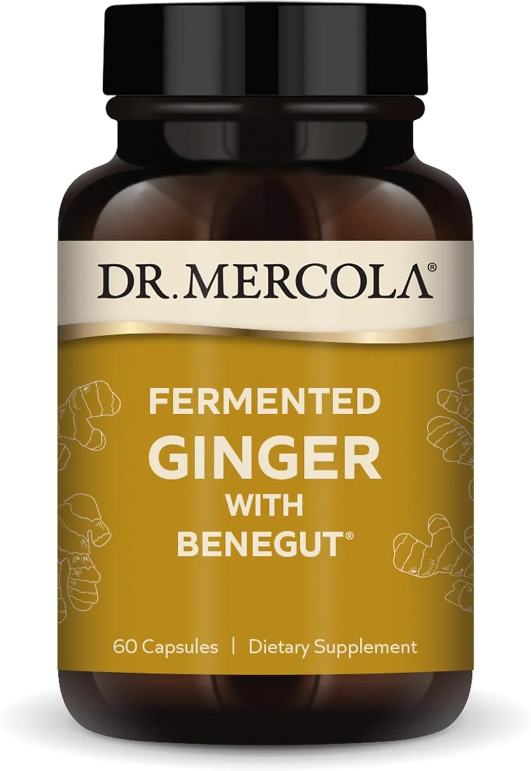 Dr. Mercola, Organic Fermented Ginger Dietary Supplement, 60 Servings (60 Capsules), Supports Digestive Health, Non GMO, Soy Free, Gluten Free