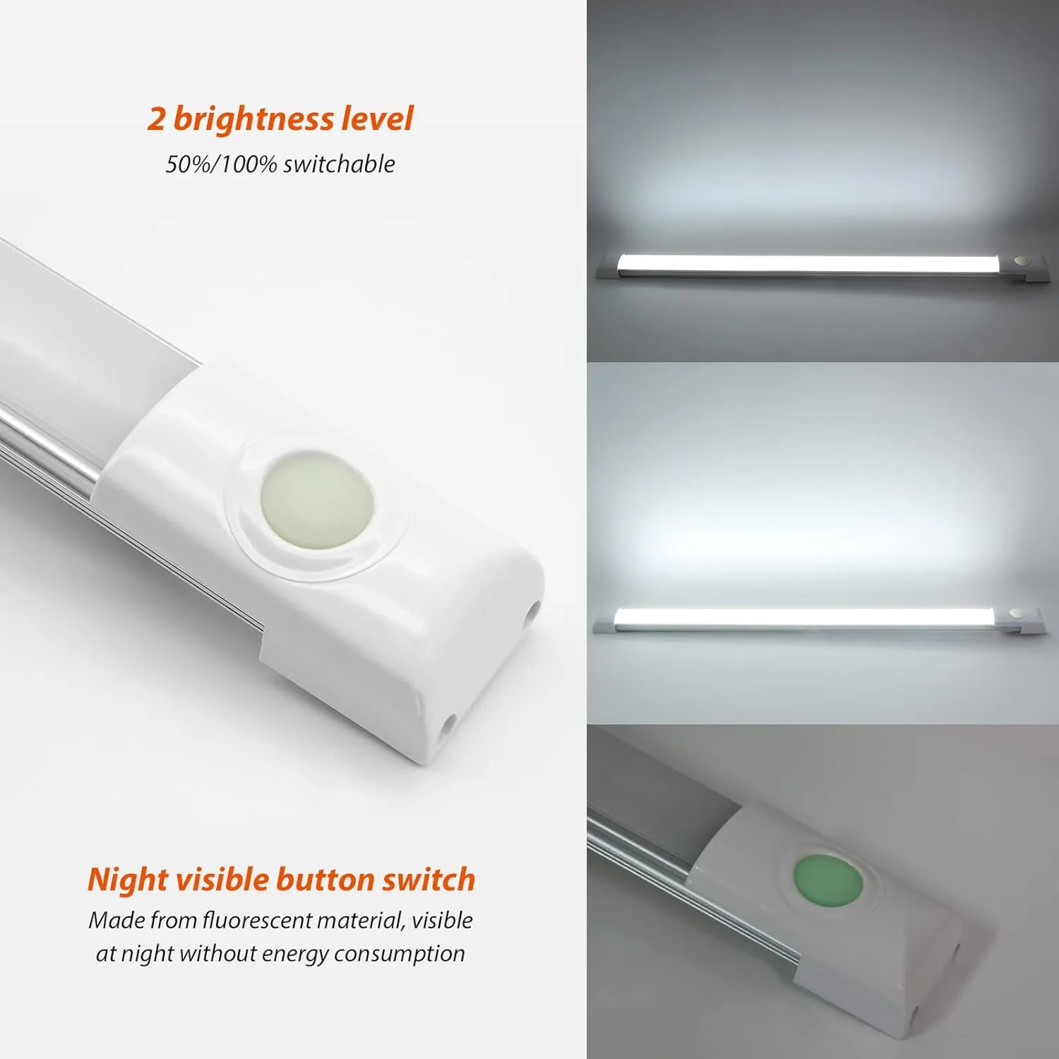 Dream lighting 12v Interior LED Light Bar-RV Interior Under Cabinet Vanity Light Strip-Kitchen Ceiling Closet Slim Light-6000K Cool White Lighting 18 inches(1 Light)