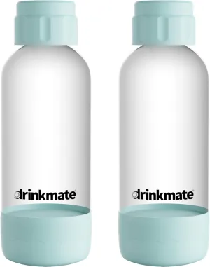 DrinkMate Carbonation Bottles (2 Pack) (0.5L, Arctic Blue)