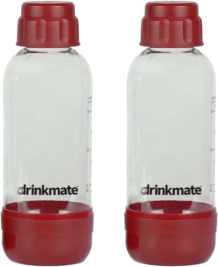 DrinkMate Carbonation Bottles (2 Pack) (0.5L, Red)