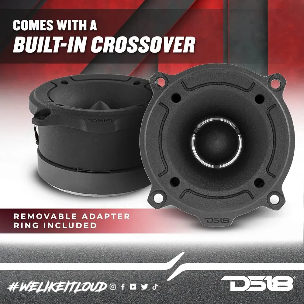 DS18 PRO-TW120B Super Tweeter in Black - 3" Aluminum Frame and Diaphragm, 240W Max, 120W RMS, 4 Ohms, Built in Crossover - PRO Tweeters are The Best in The Pro Audio and Voceteo Market (Pair)