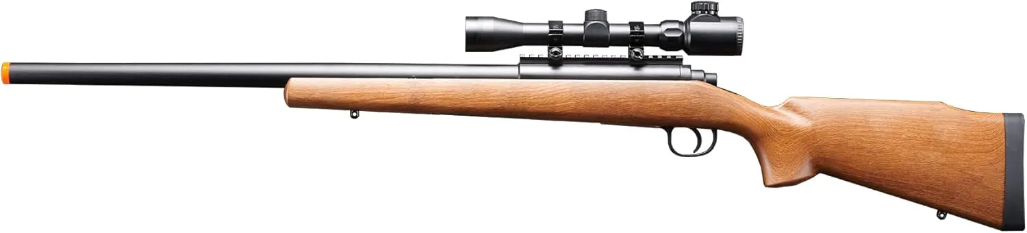 Durable Aluminum Steel Airsoft Sniper Rifle M61 with Scope-Bolt Action Powerful Spring Airsoft Gun, Extreme Power Accurate Sniping with .20g 6mm BBS Ammo