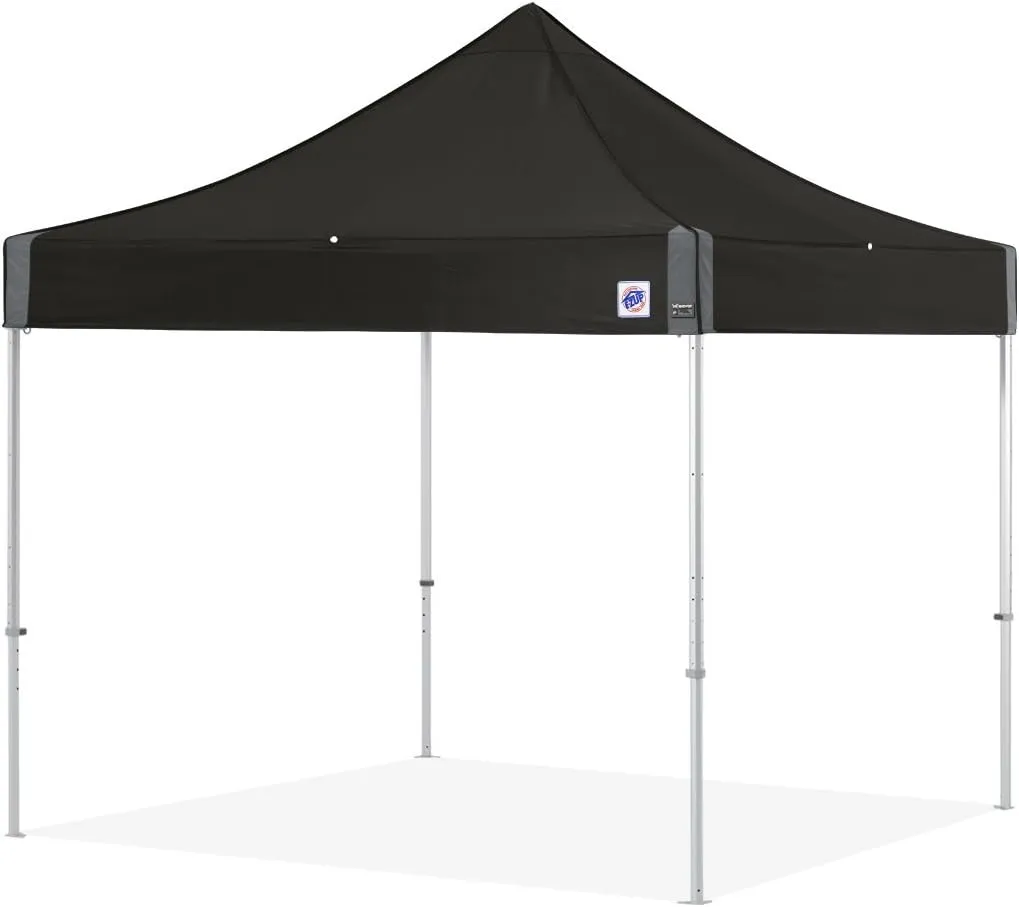 E-Z UP Endeavor Instant Shelter Canopy, 10' x 10', Octagonal-Legged Aluminum Frame, Professional Grade Black Top, 100 Sq' of Shade