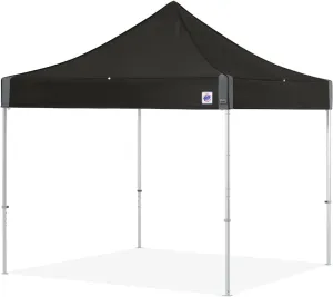 E-Z UP Endeavor Instant Shelter Canopy, 10' x 10', Octagonal-Legged Aluminum Frame, Professional Grade Black Top, 100 Sq' of Shade