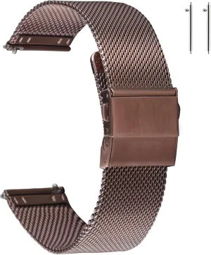 EACHE Stainless Steel Mesh Watch Band for Men Women, Quick Release Mesh Watch Straps 12mm 14mm 16mm 18mm 20mm 22mm